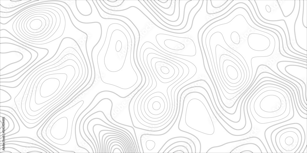 Poster ocean topographic line map with curvy wave isolines vector illustration. abstract topographic contou