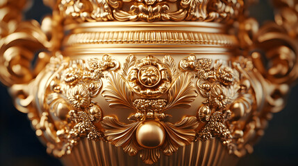 Luxurious Gold Vase with Ornate Baroque Design, Exquisite Decorative Piece for Elegant Interiors