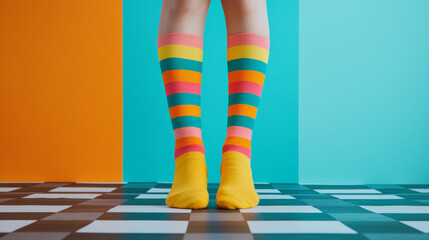 Vibrant striped socks a fun fashion statement for creative expression and playful style