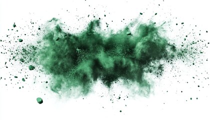 Abstract Powder Splatted Background in Green White