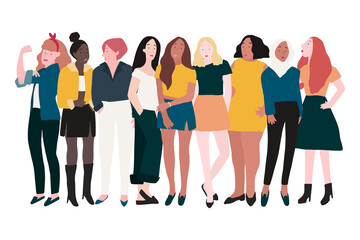 Obraz premium Female community png sticker illustrations, transparent background