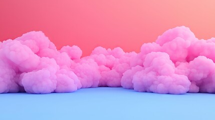 Fototapeta premium Abstract Pink Clouds on Blue Background