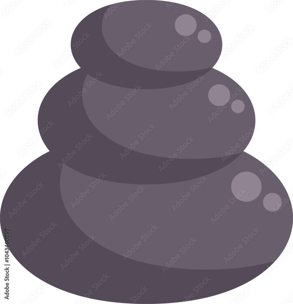 Poster stack of smooth grey spa stones creating a zen atmosphere, perfect for representing relaxation and w