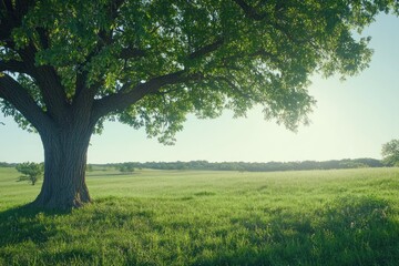 Fototapeta premium Serene Landscape with a Majestic Tree