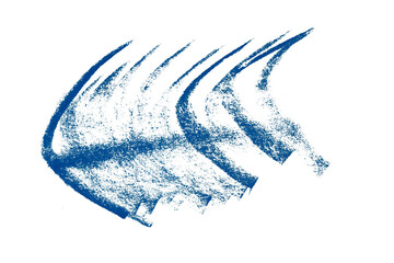 Isolated blue pencil line on transparent background.