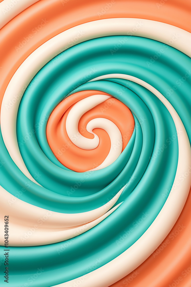 Poster a captivating swirl of turquoise and orange a visual journey through color and form