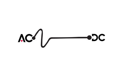 Direct and alternating current dc and ac symbol vector image