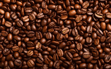 Fototapeta premium Coffee beans showcasing rich roasted aroma