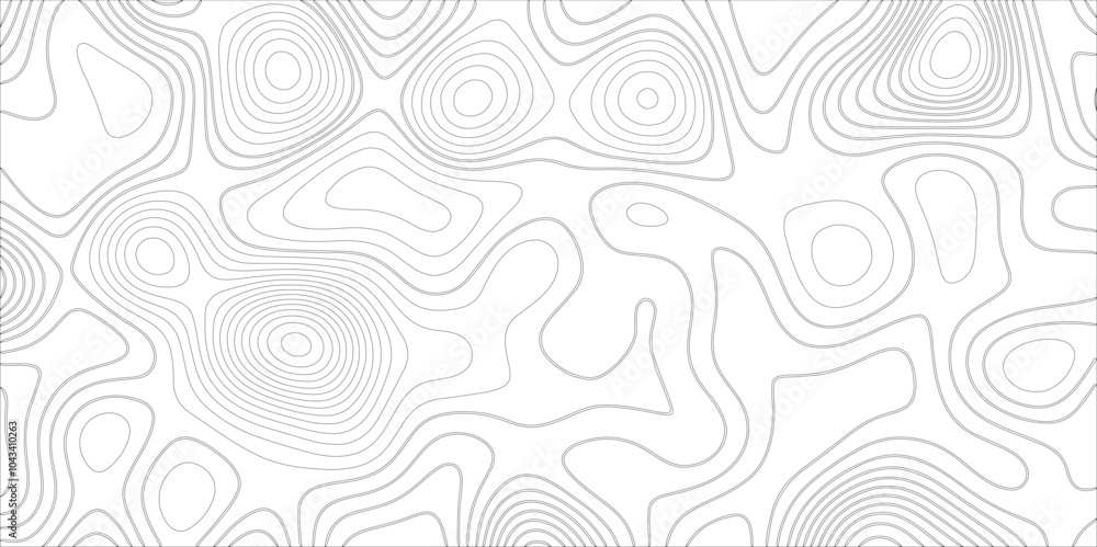 Aufkleber Ocean topographic line map with curvy wave isolines vector illustration. Abstract topographic contours map background, Vector contour topographic map. Cartography texture abstract banner use.	
