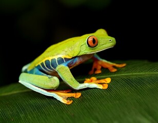 Obraz premium Agalychnis callidryas, known as the red-eyed tree frog, is an arboreal hylid native to Neotropical 