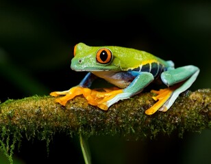 Naklejka premium Agalychnis callidryas, known as the red-eyed tree frog, is an arboreal hylid native to Neotropical 