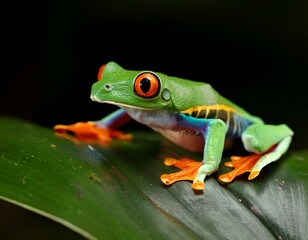 Obraz premium Agalychnis callidryas, known as the red-eyed tree frog, is an arboreal hylid native to Neotropical 