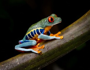 Obraz premium Agalychnis callidryas, known as the red-eyed tree frog, is an arboreal hylid native to Neotropical 