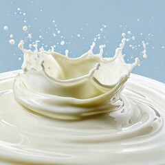splashing milky white liquid forming a crown