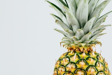 Fresh Pineapple on Light Background