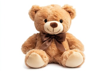 Fototapeta premium Cute Brown Teddy Bear With Bow Tie