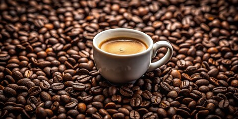 Fototapeta premium Rich, dark beans, a steaming cup, capturing Italian coffee culture.