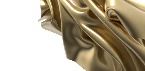 Golden fabric draped in luxurious folds
