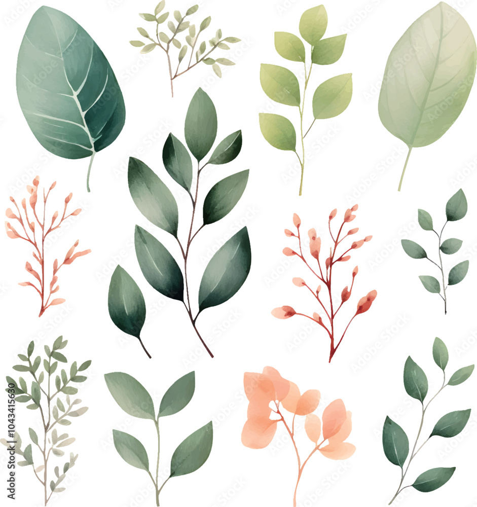 Wall mural seamless pattern with leaves