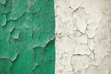 Obraz premium Textured Wall with Green and White Cracks