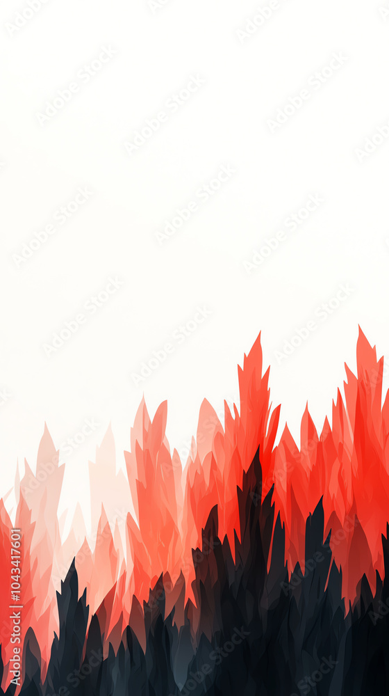 Poster vibrant abstract landscape with fiery hues and soft gradients creating a dreamlike atmosphere