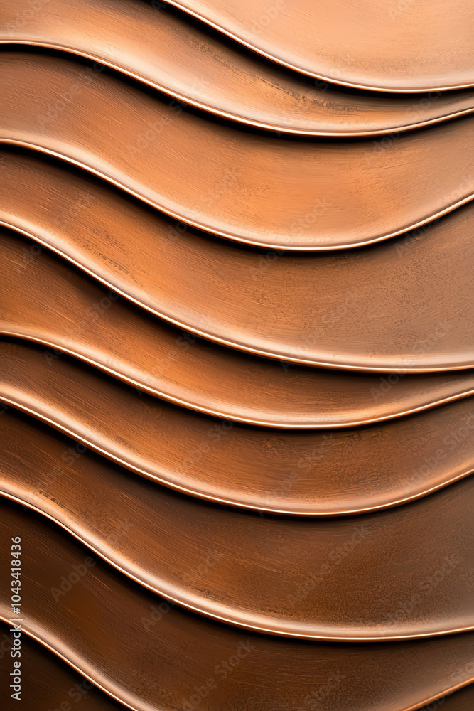 Aufkleber elegant curves of textured copper a visual exploration of flowing forms and modern design elements