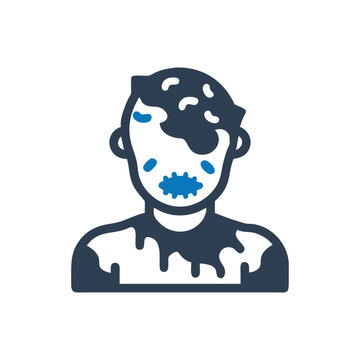 recommend clip art: Boy chicken pox icon on white background