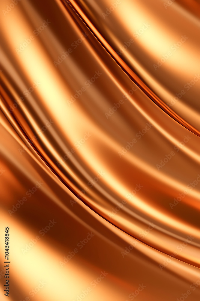 Poster elegant flow of golden silk a visual journey through textured fabric dynamics