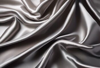 Obraz premium elegant close shimmering silver fabric draped gracefully displaying unique textures reflections, textile, shine, elegance, pattern, design, reflective