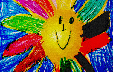 Obraz premium the smile of happiness in a flower turned to the sun like in a rainbow