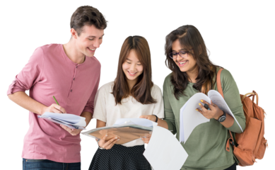 Studying homework png sticker, transparent background