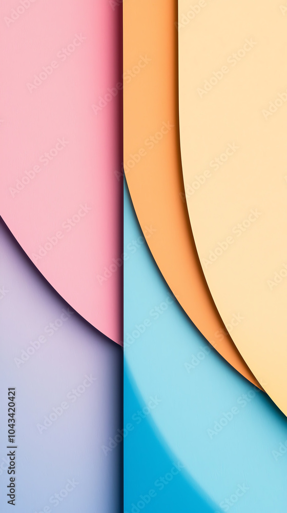 Poster elegant composition of soft curves and color gradients in modern abstract art