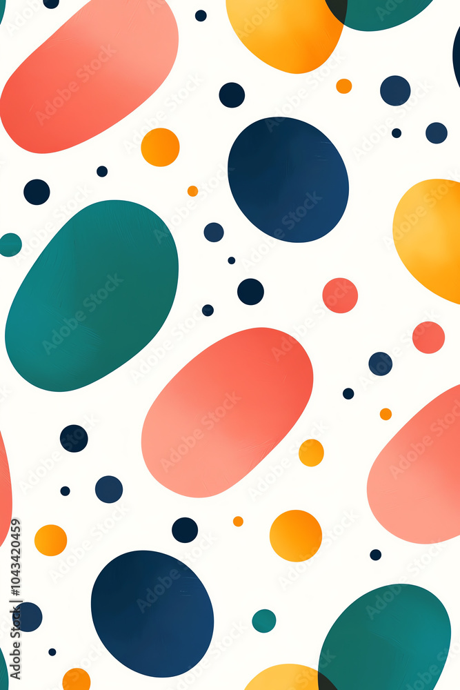 Poster colorful abstract pattern with geometric shapes and organic forms for modern design