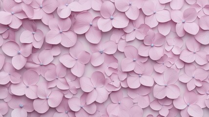Obraz premium A soft pink background filled with delicate flower petals, creating a serene and floral aesthetic.