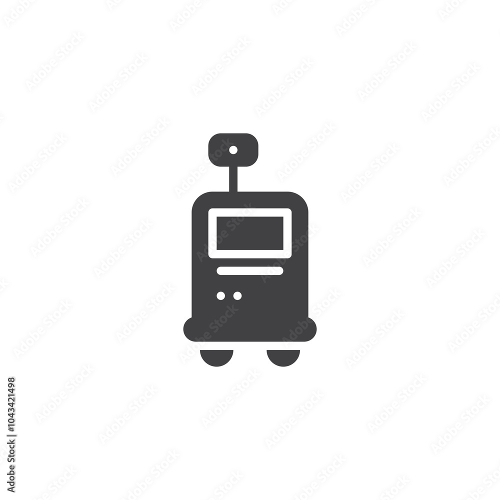 Poster robot assistant vector icon.