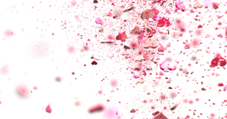 realistic isolated heart confetti on the transparent background for decoration and covering.
