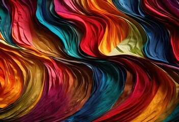 vibrant close view intricately crumpled colorful paper layers showcase visual textures rich hues, art, design, abstract, crafts, stationery, material