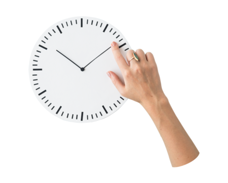 Hand holding png clock transparent background
