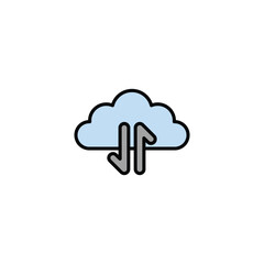 Cloud sync colored vector icon on white background