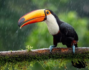 Fototapeta premium Closeup of Keel-billed Toucan