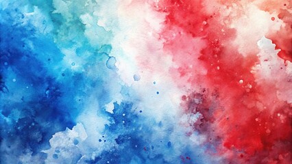 Fototapeta premium abstract watercolor background in red, white, and blue tones, aerial view