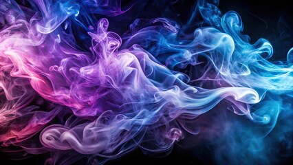 Fototapeta premium abstract purple and blue swirling smoke with white spark Wide-Angle