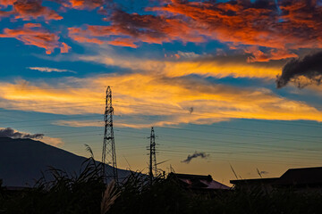 青森県　青森市の夕暮れ
