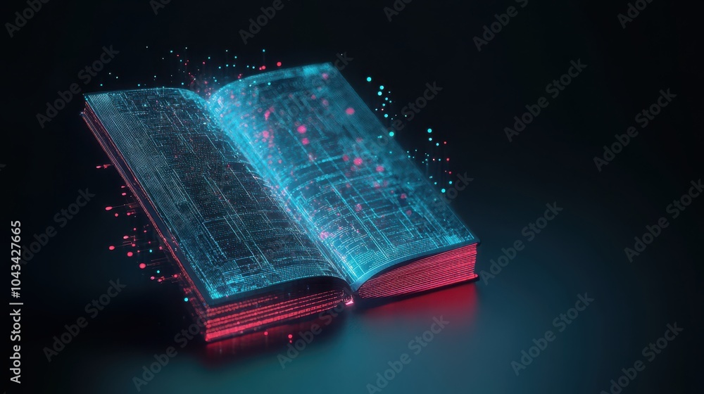 Aufkleber Exploring the intersection of technology and knowledge through a digital book representation