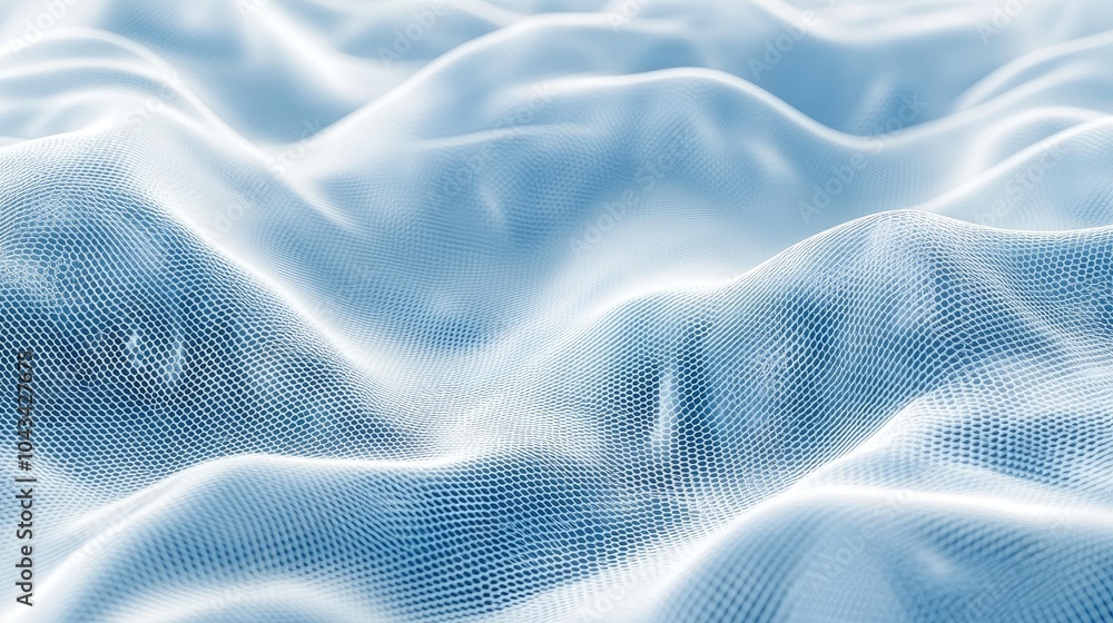 Poster light blue abstract mesh pattern with a gradient, representing futuristic or technological concepts.