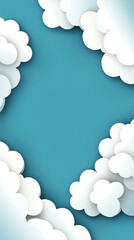 Serene blue background with soft white clouds for creative design and inspiration