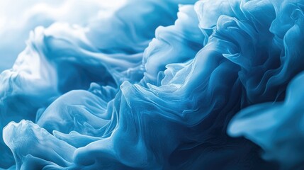 Obraz premium Light blue abstract waves flowing smoothly, representing tranquility and calmness.
