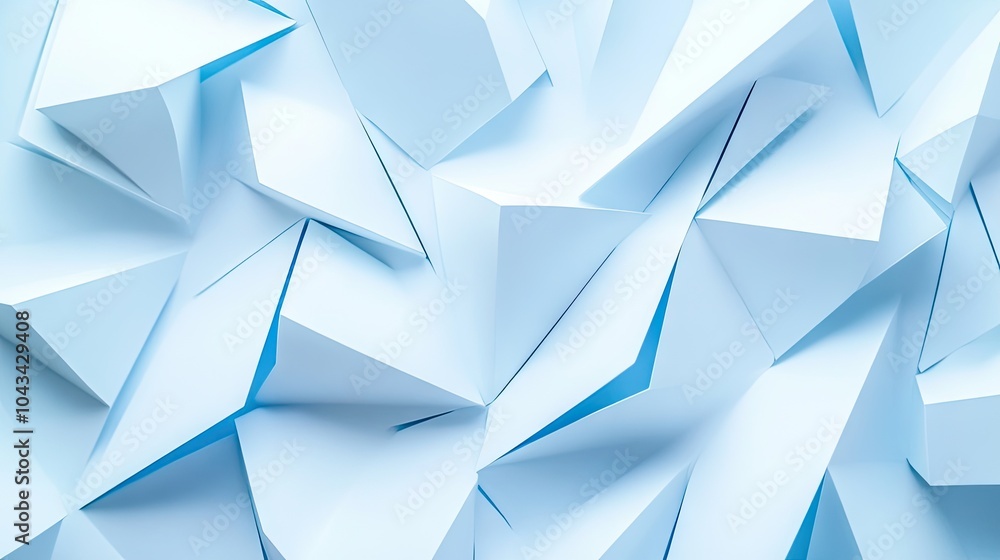 Poster light blue geometric shapes overlapping on a white background, perfect for modern web or app interfa