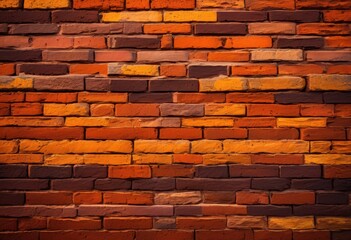 Obraz premium close view textured vibrant brick surfaces intricate patterns rich color variations architectural design, antique, artful, beauty, building, composition