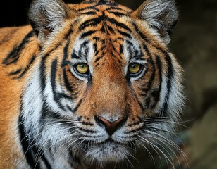 Fototapeta premium Sumatran Tiger against blurred background.